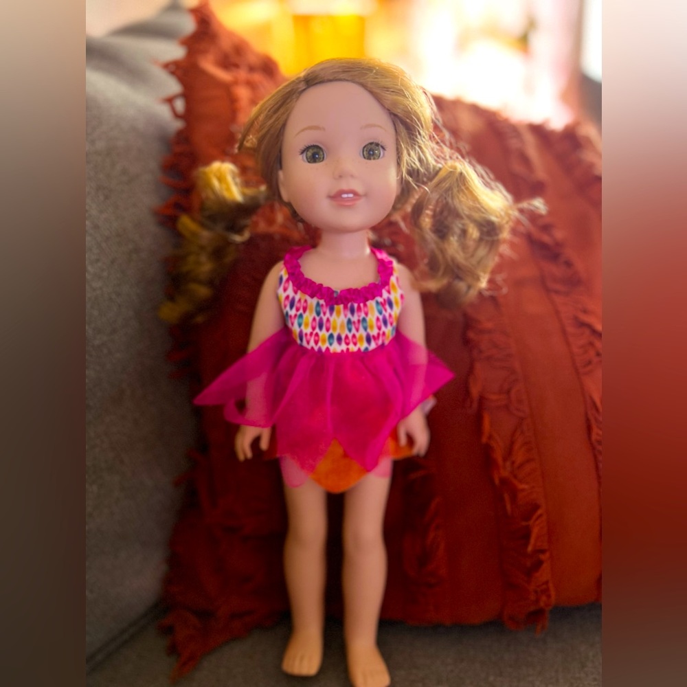 American girl wellie wisher doll. Missing her shoes but in great condition
